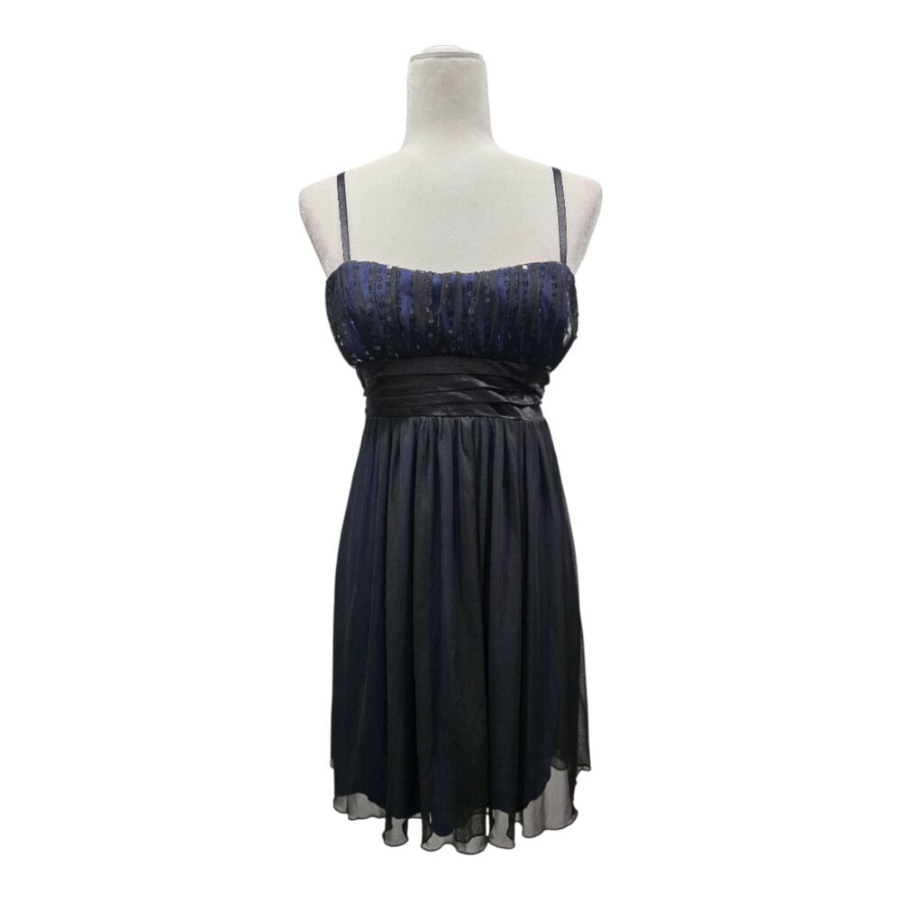 New! City Triangles Y2K Babydoll Sequin Dark Romantic Party Dress Bow Tie, M